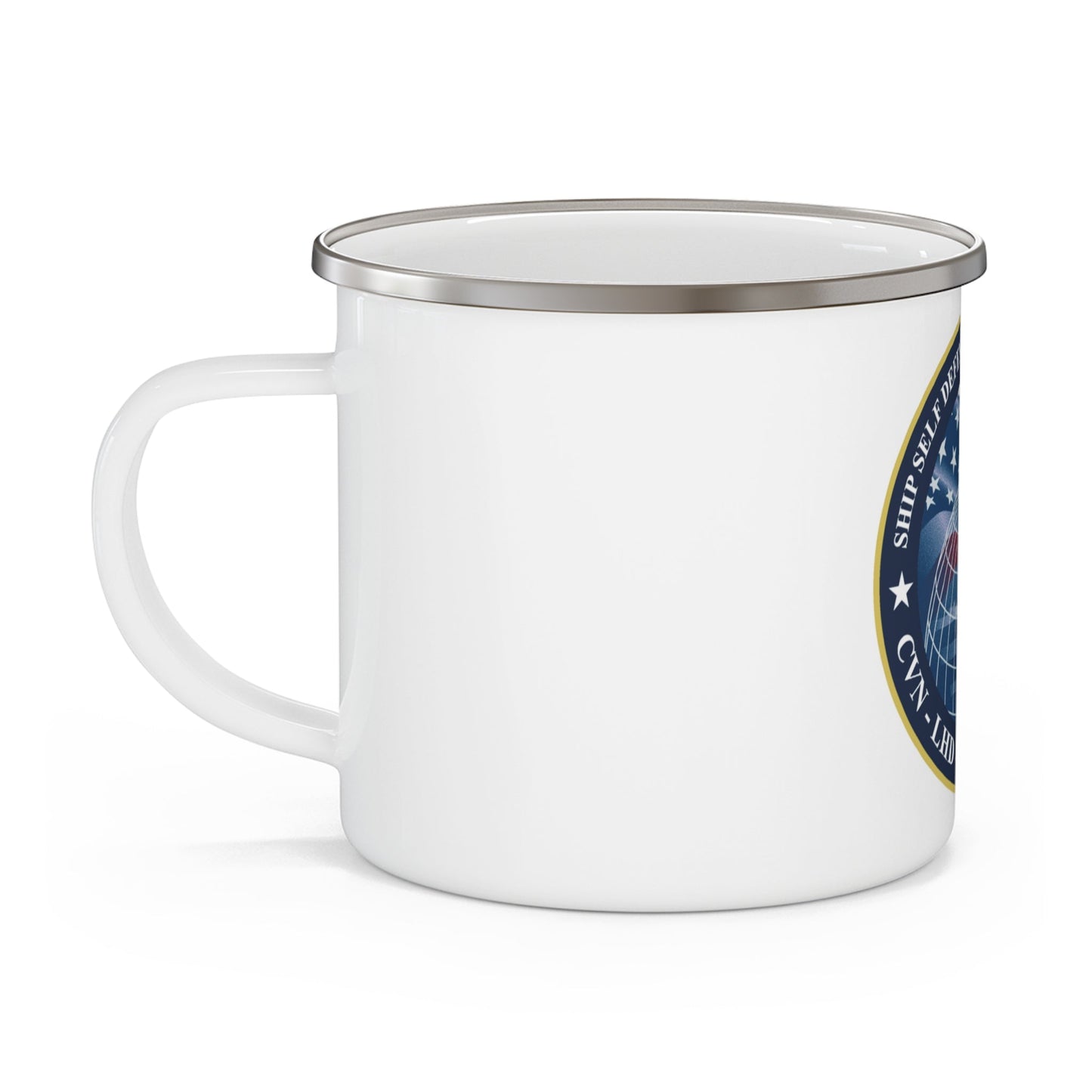 Ship Self Defense Combat System (U.S. Navy) Enamel Mug 12oz-12oz-The Sticker Space