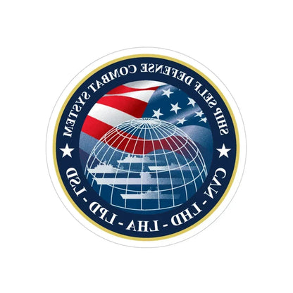 Ship Self Defense Combat System (U.S. Navy) REVERSE PRINT Transparent Die-Cut STICKER 4 Inch Die-Cut Transparent - The Sticker Space