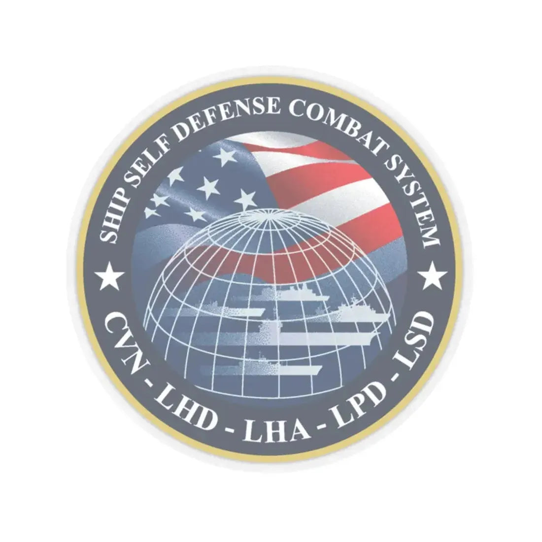 Ship Self Defense Combat System (U.S. Navy) STICKER Vinyl Kiss-Cut Decal 6 Inch Transparent - The Sticker Space