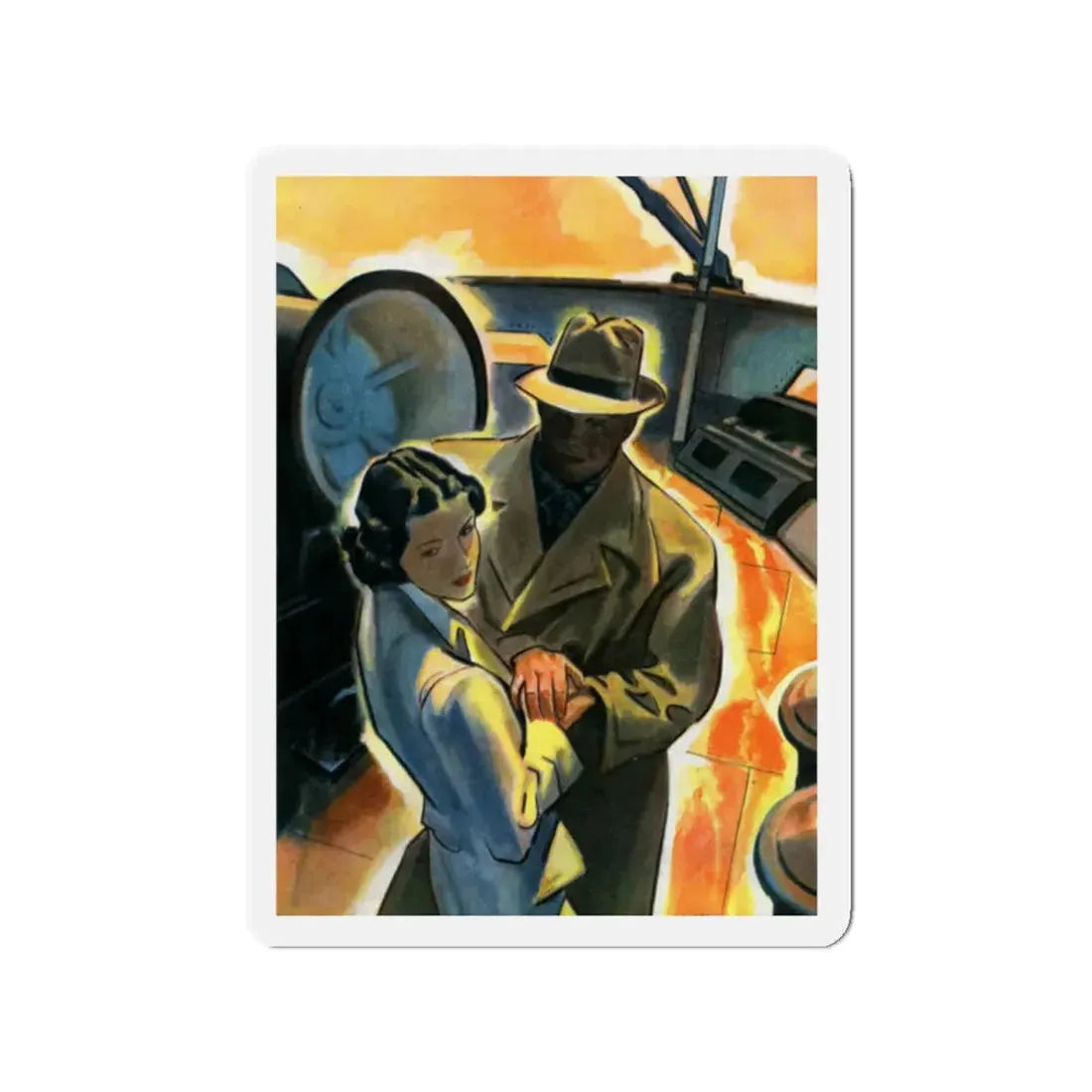 Shipboard Assignation, 1938 (Magazine Illustration) Refrigerator Magnet 2 Inch Die-Cut - The Sticker Space