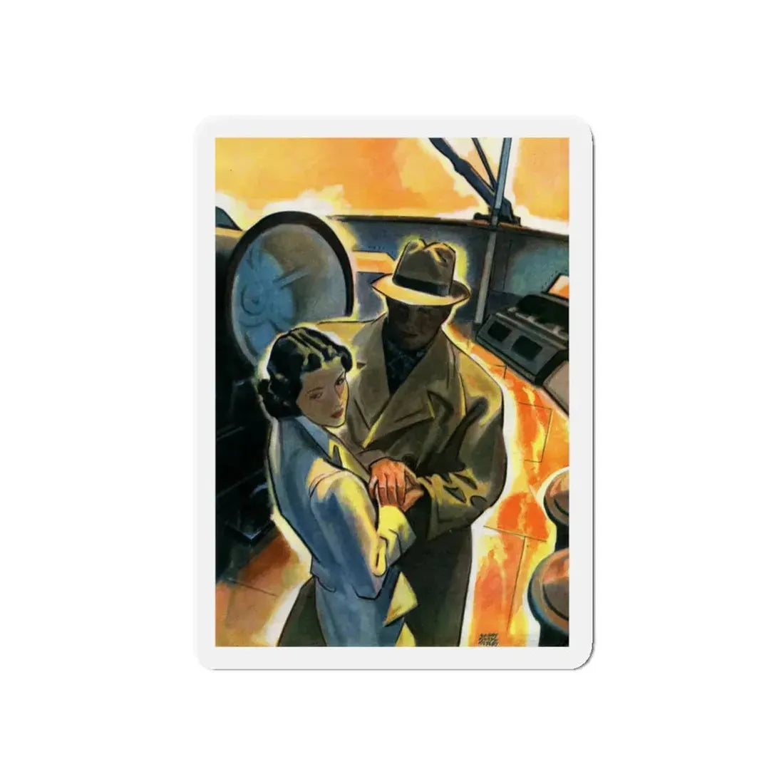 Shipboard Assignation, 1938 (Magazine Illustration) Refrigerator Magnet 5 Inch Die-Cut - The Sticker Space