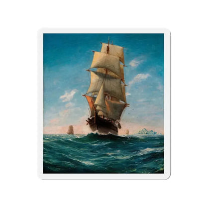 Ships at Sea (Magazine Illustration) Refrigerator Magnet 2 Inch Die-Cut - The Sticker Space