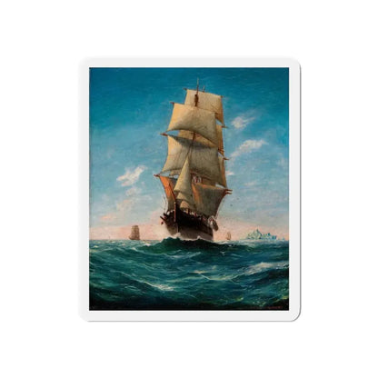 Ships at Sea (Magazine Illustration) Refrigerator Magnet 6 Inch Die-Cut - The Sticker Space