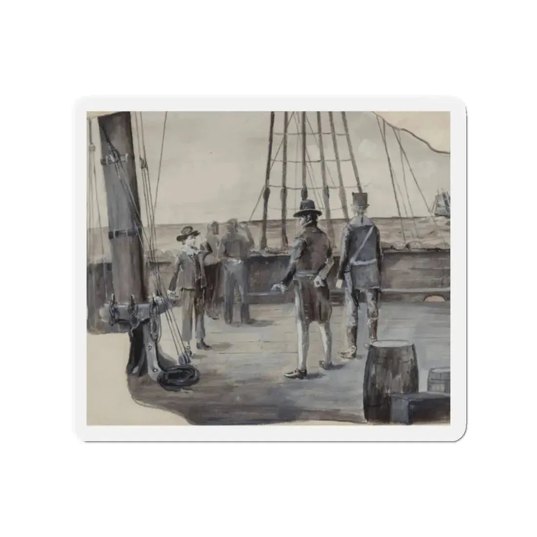 Ships Boy, probable interior illustration, 1897 (Magazine Illustration) Refrigerator Magnet 2 Inch Die-Cut - The Sticker Space