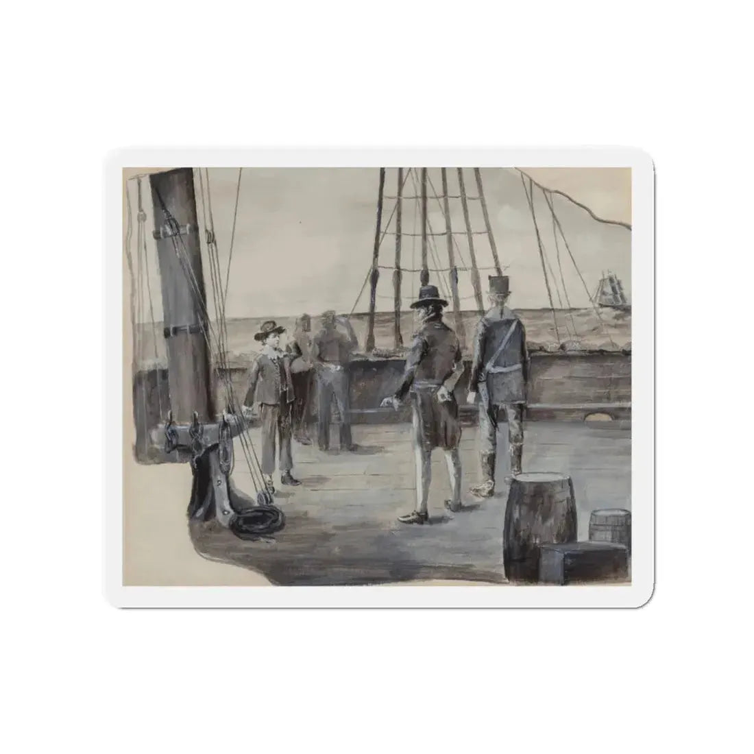Ships Boy, probable interior illustration, 1897 (Magazine Illustration) Refrigerator Magnet 3 Inch Die-Cut - The Sticker Space