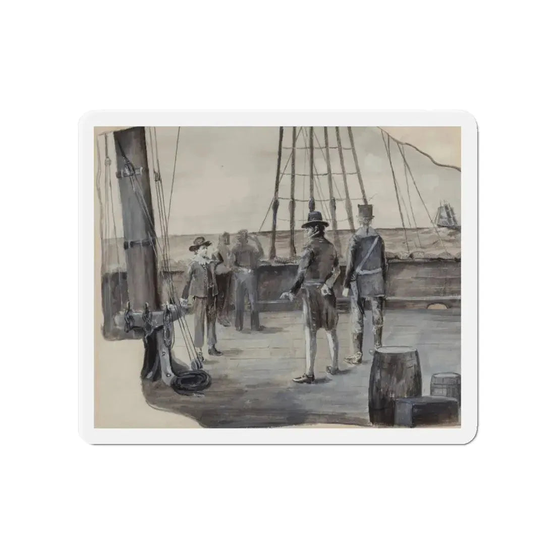 Ships Boy, probable interior illustration, 1897 (Magazine Illustration) Refrigerator Magnet 4 Inch Die-Cut - The Sticker Space
