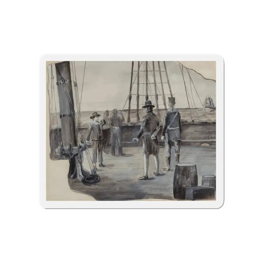 Ships Boy, probable interior illustration, 1897 (Magazine Illustration) Refrigerator Magnet 5 Inch Die-Cut - The Sticker Space