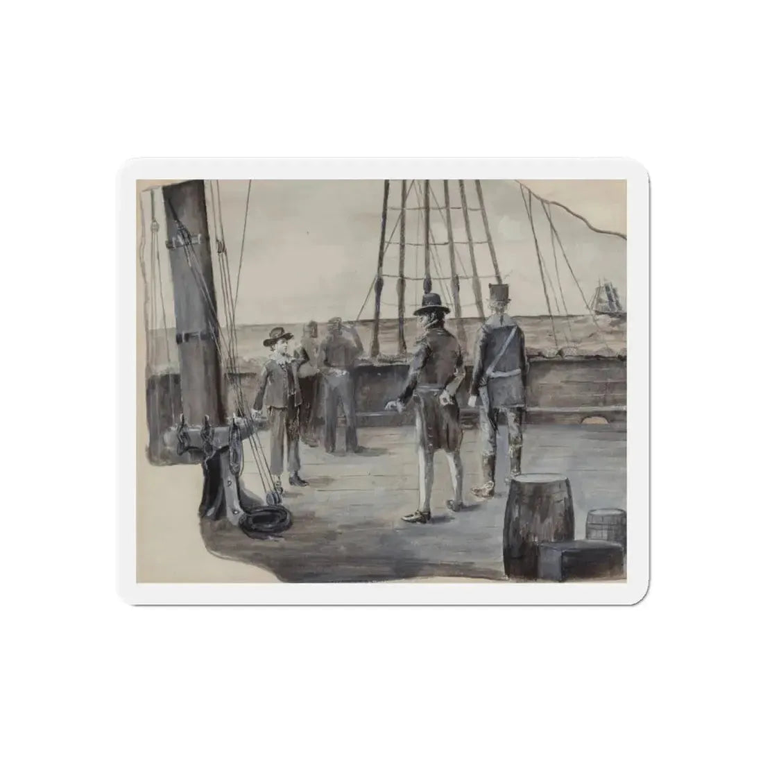 Ships Boy, probable interior illustration, 1897 (Magazine Illustration) Refrigerator Magnet 6 Inch Die-Cut - The Sticker Space