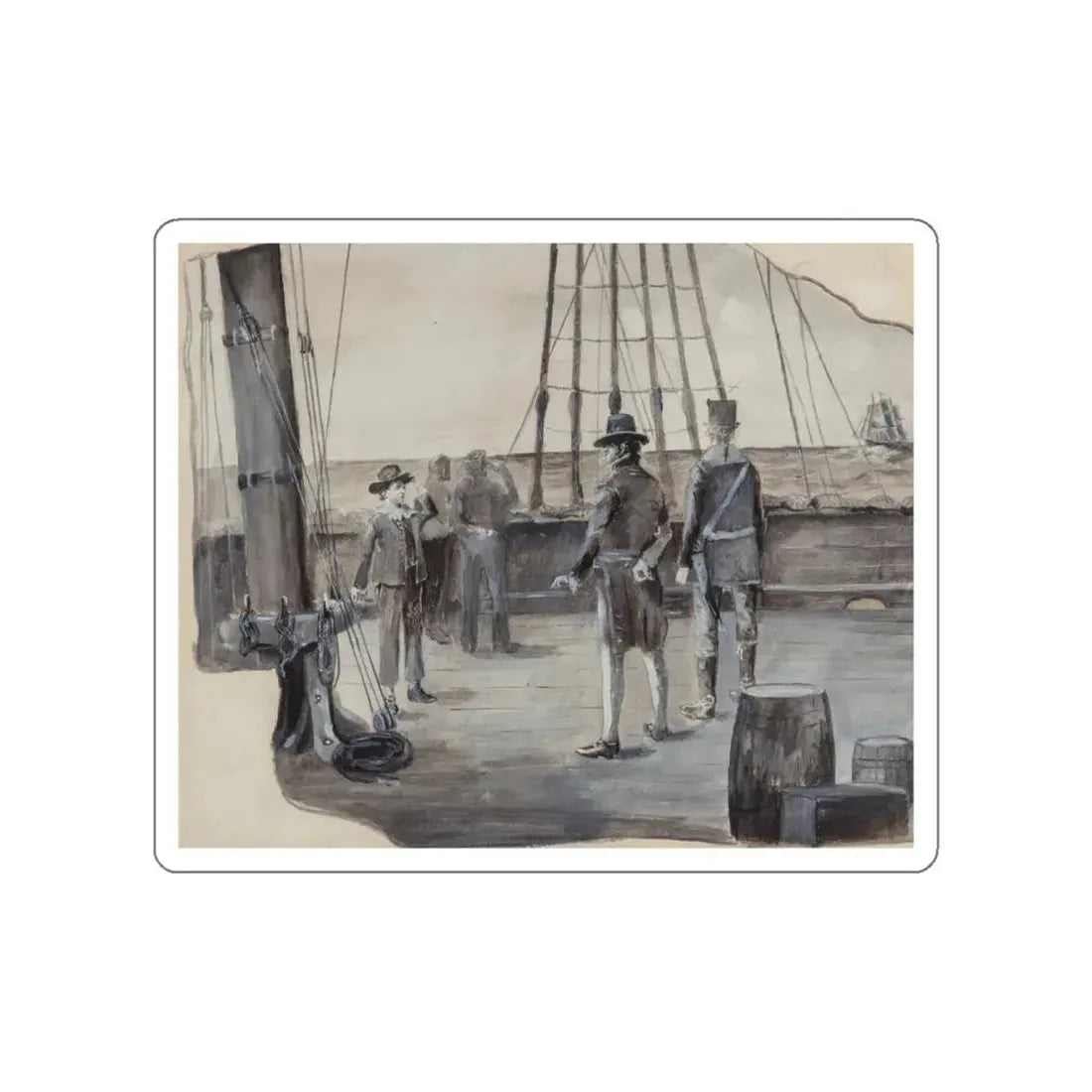Ships Boy, probable interior illustration, 1897 (Magazine Illustration) STICKER Vinyl Die-Cut Decal White Die-Cut 4 Inch - The Sticker Space
