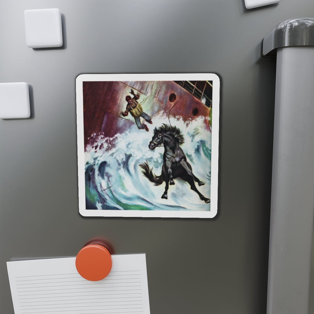 Shipwreck! (Magazine Illustration) Refrigerator Magnet-The Sticker Space