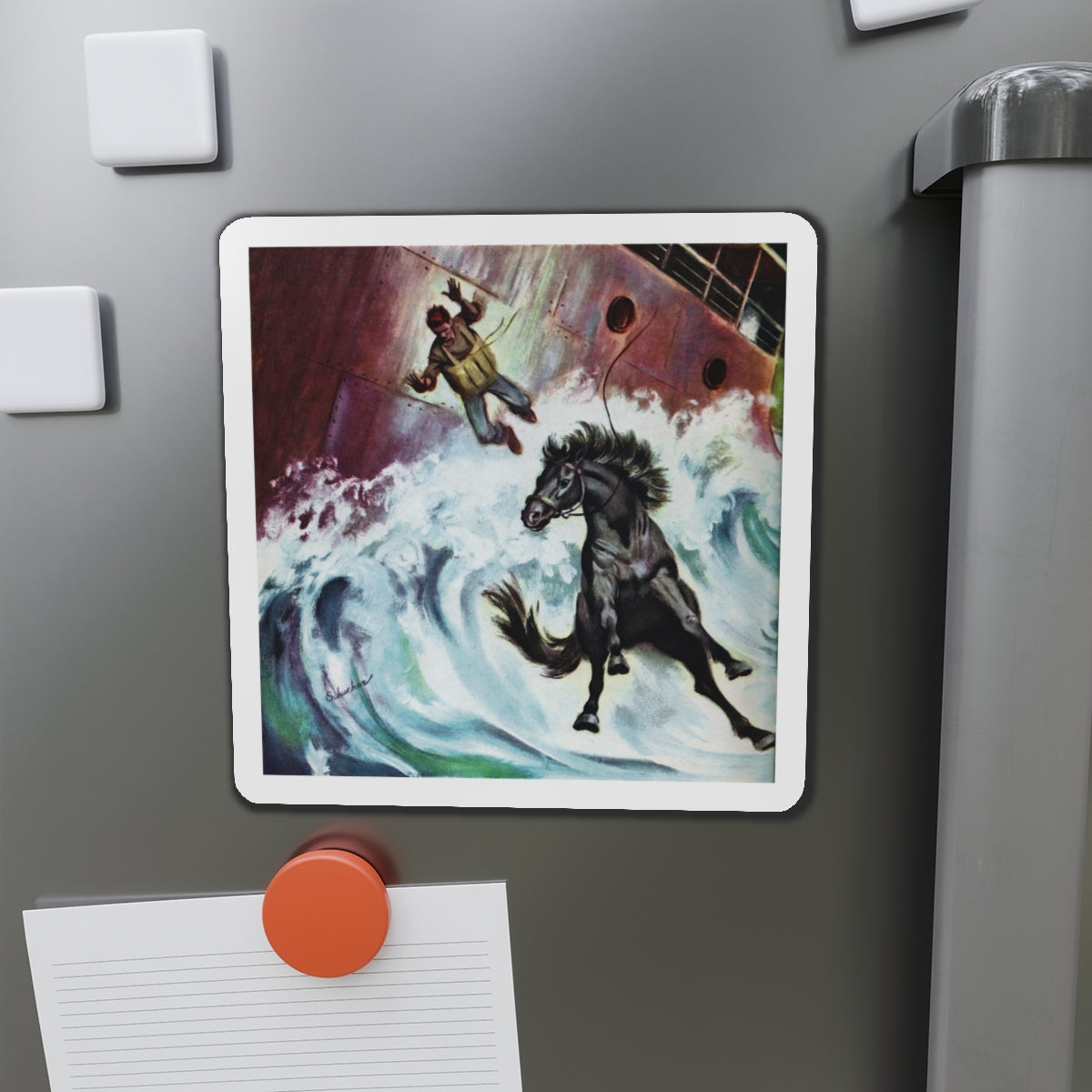 Shipwreck! (Magazine Illustration) Refrigerator Magnet-The Sticker Space