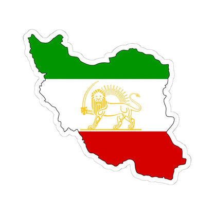 Shir-o-Khorshid Flag of Iran in map (Iran) STICKER Vinyl Kiss-Cut Decal 6 Inch White - The Sticker Space