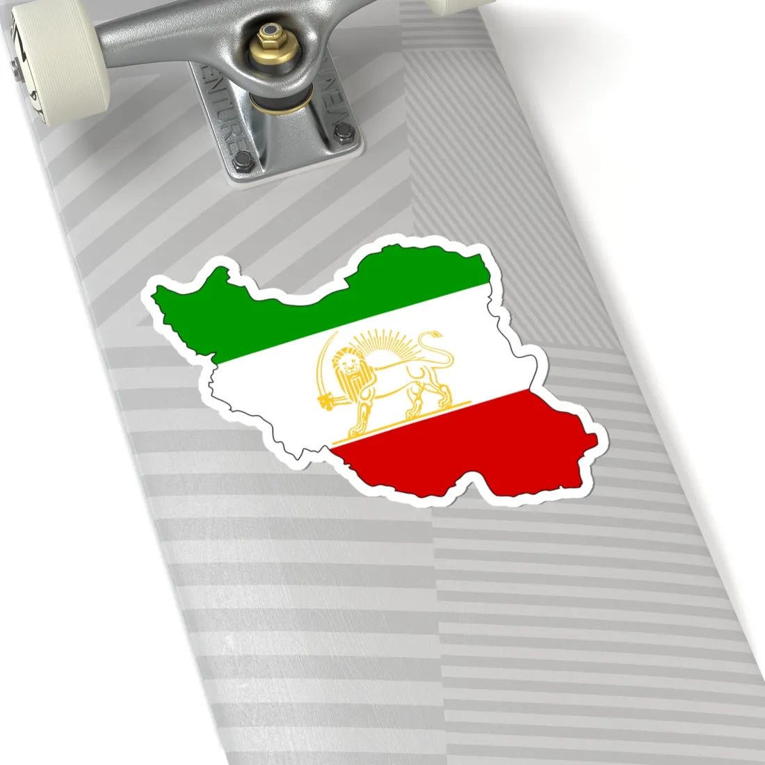 Shir-o-Khorshid Flag of Iran in map (Iran) STICKER Vinyl Kiss-Cut Decal - The Sticker Space