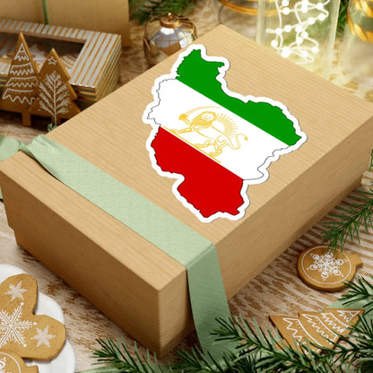 Shir-o-Khorshid Flag of Iran in map (Iran) STICKER Vinyl Kiss-Cut Decal - The Sticker Space