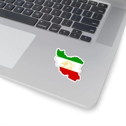 Shir-o-Khorshid Flag of Iran in map (Iran) STICKER Vinyl Kiss-Cut Decal - The Sticker Space