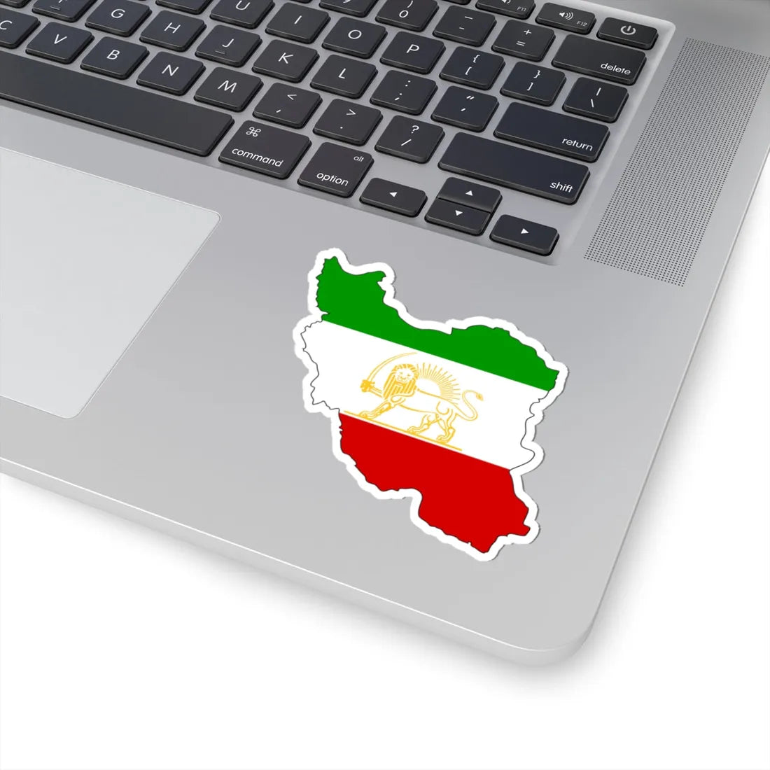 Shir-o-Khorshid Flag of Iran in map (Iran) STICKER Vinyl Kiss-Cut Decal - The Sticker Space