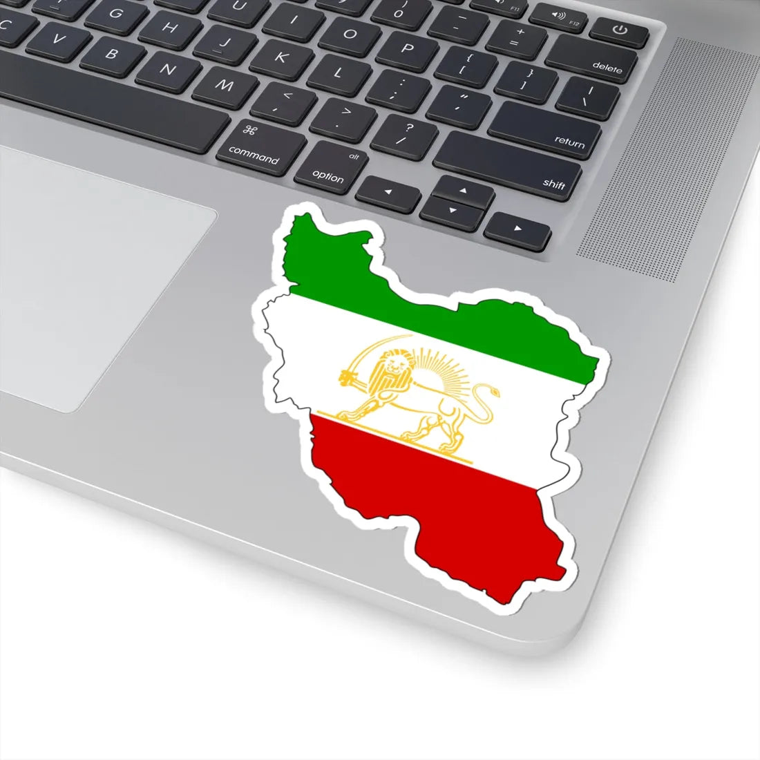 Shir-o-Khorshid Flag of Iran in map (Iran) STICKER Vinyl Kiss-Cut Decal - The Sticker Space