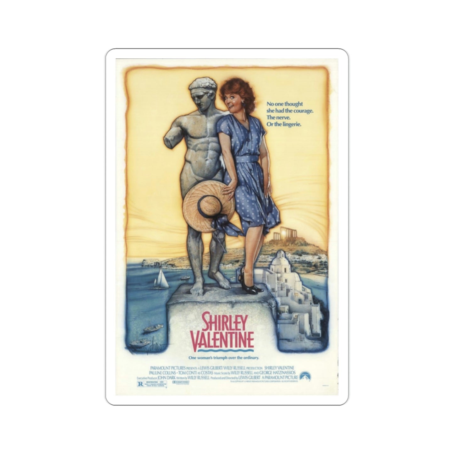 Shirley Valentine 1989 Movie Poster STICKER Vinyl Die-Cut Decal-2 Inch-The Sticker Space