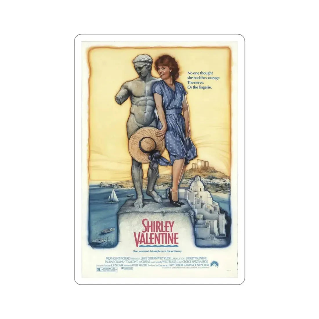 Shirley Valentine 1989 Movie Poster STICKER Vinyl Die-Cut Decal 4 Inch - The Sticker Space