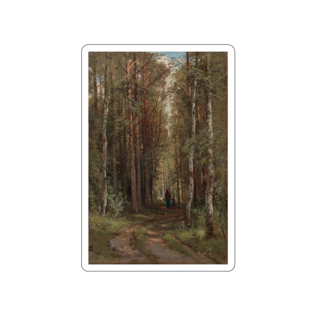 SHISKIN, Ivan Ivanovich - 1874 Forest Landscape (Artwork) STICKER Vinyl Die-Cut Decal-White-The Sticker Space