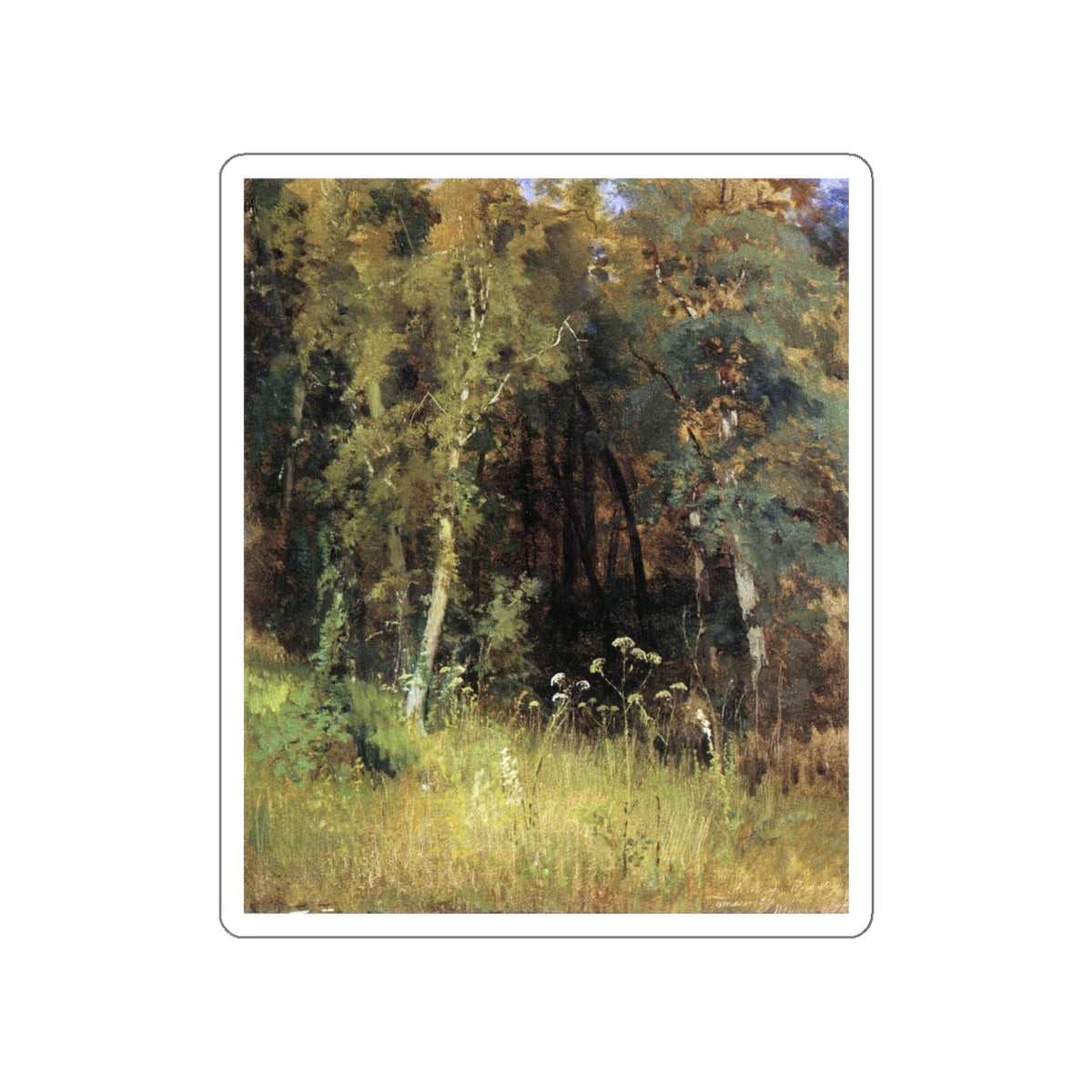 SHISKIN, Ivan Ivanovich - 1874 Forest thicket (Artwork) STICKER Vinyl Die-Cut Decal-White-The Sticker Space