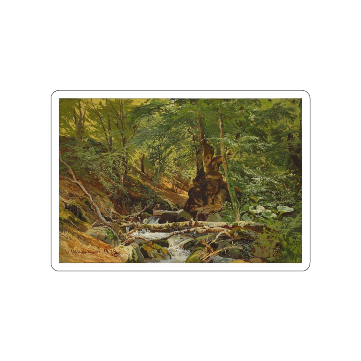 SHISKIN, Ivan Ivanovich - 1879 Forest Landscape (Artwork) STICKER Vinyl Die-Cut Decal-White-The Sticker Space