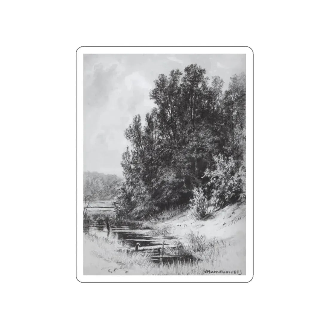 SHISKIN, Ivan Ivanovich - 1883 Burn (Artwork) STICKER Vinyl Die-Cut Decal White Die-Cut 4 Inch - The Sticker Space