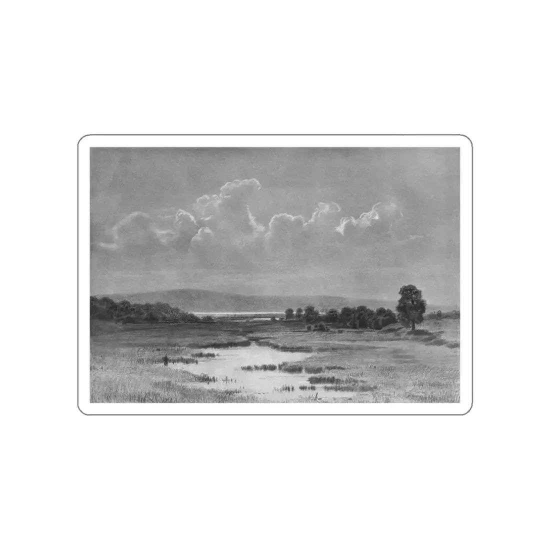 SHISKIN, Ivan Ivanovich - 1884 Bog Paper. charcoal, chalk (Artwork) STICKER Vinyl Die-Cut Decal White Die-Cut 3 Inch - The Sticker Space