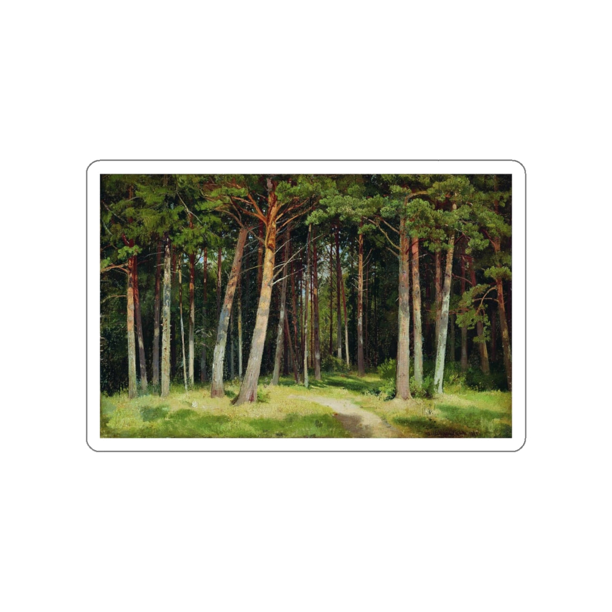 SHISKIN, Ivan Ivanovich - 1885 Pine Forest (Artwork) STICKER Vinyl Die-Cut Decal-White-The Sticker Space