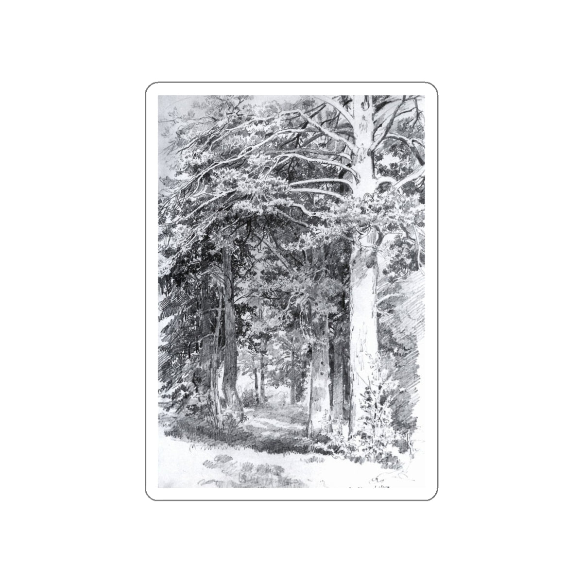 SHISKIN, Ivan Ivanovich - 1889 Pine Forest 2 (Artwork) STICKER Vinyl Die-Cut Decal-White-The Sticker Space