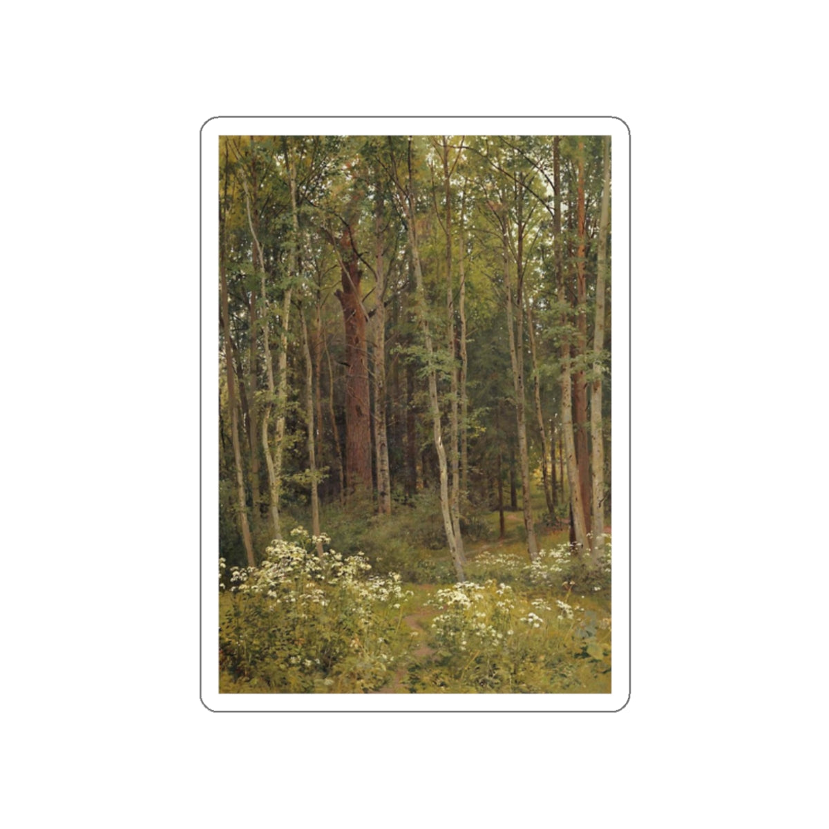 SHISKIN, Ivan Ivanovich - 1894 Forest thicket (Artwork) STICKER Vinyl Die-Cut Decal-White-The Sticker Space