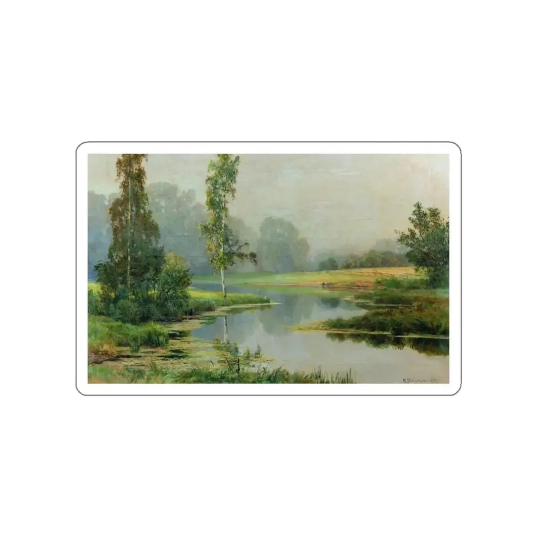 SHISKIN, Ivan Ivanovich - 1897 Misty Morning (Artwork) STICKER Vinyl Die-Cut Decal White Die-Cut 3 Inch - The Sticker Space