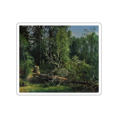 SHISKIN, Ivan Ivanovich - 50h59 felled tree in 1875 (Artwork) STICKER Vinyl Die-Cut Decal White Die-Cut 4 Inch - The Sticker Space