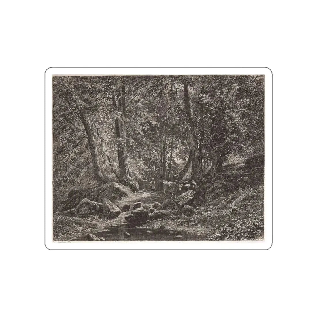 SHISKIN, Ivan Ivanovich - A peasant woman with cows (Artwork) STICKER Vinyl Die-Cut Decal White Die-Cut 4 Inch - The Sticker Space