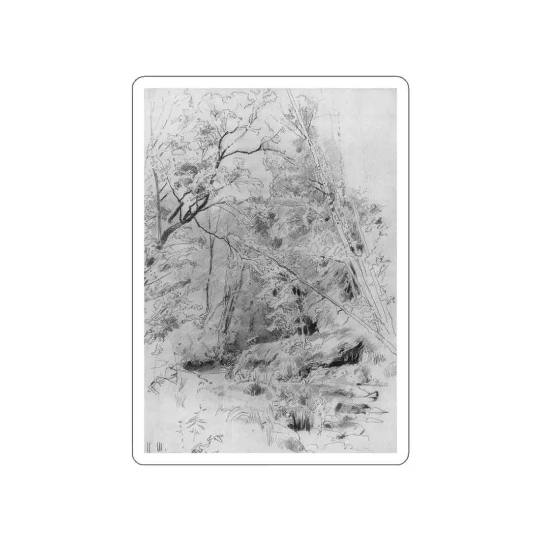 SHISKIN, Ivan Ivanovich - Above water. 1880 (Artwork) STICKER Vinyl Die-Cut Decal White Die-Cut 3 Inch - The Sticker Space