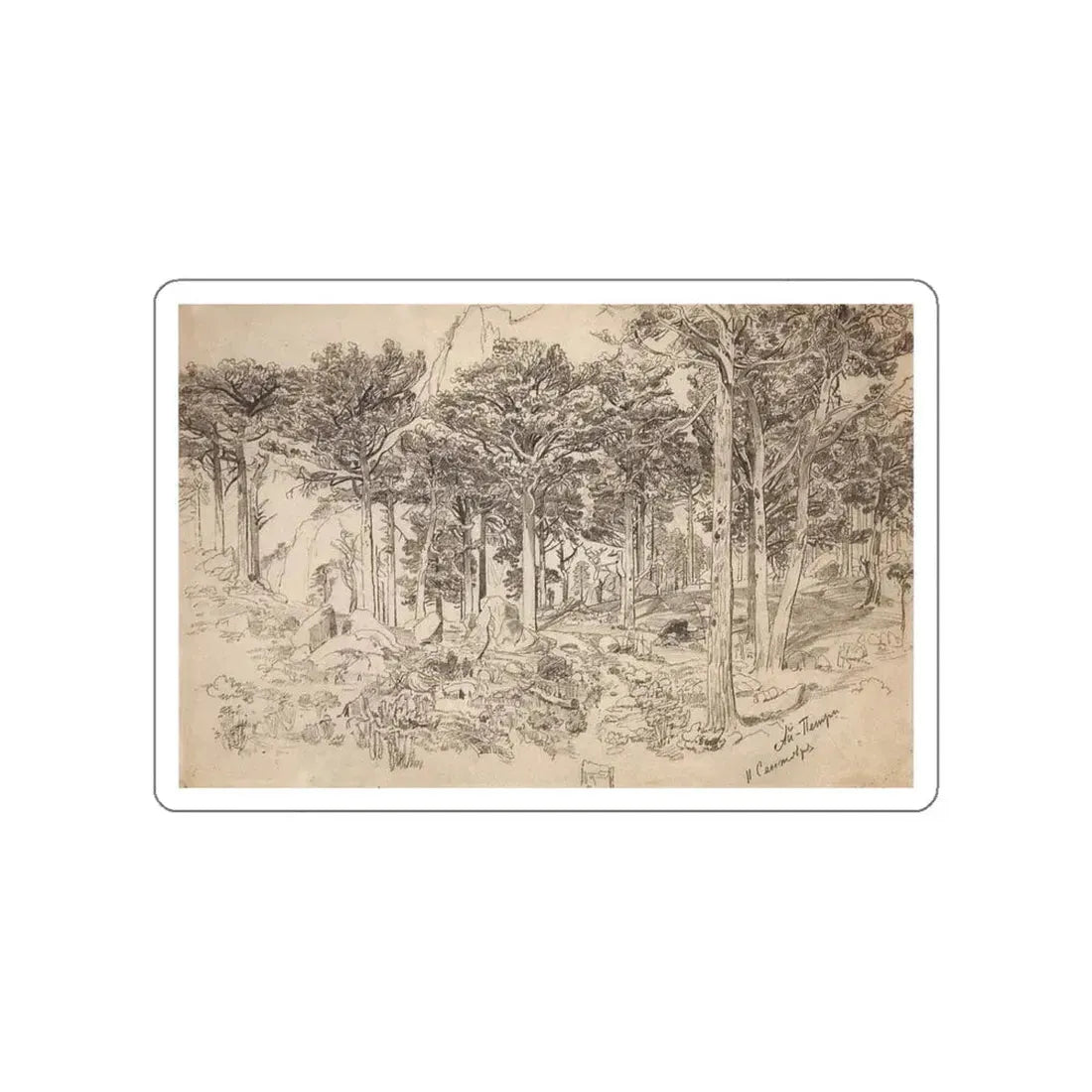 SHISKIN, Ivan Ivanovich - Ai-Petri (Artwork) STICKER Vinyl Die-Cut Decal White Die-Cut 4 Inch - The Sticker Space