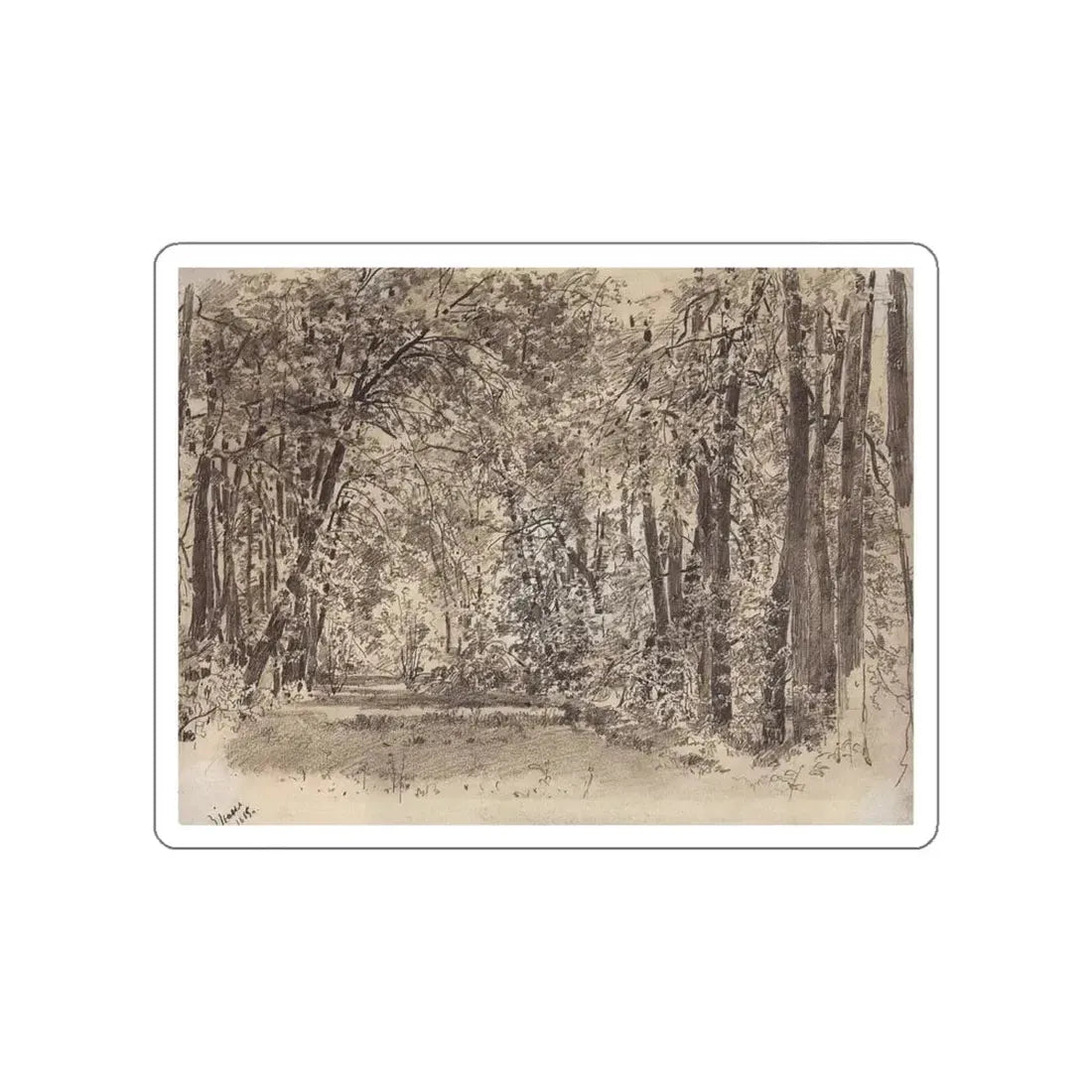 SHISKIN, Ivan Ivanovich - Alley in the old park (Artwork) STICKER Vinyl Die-Cut Decal White Die-Cut 6 Inch - The Sticker Space