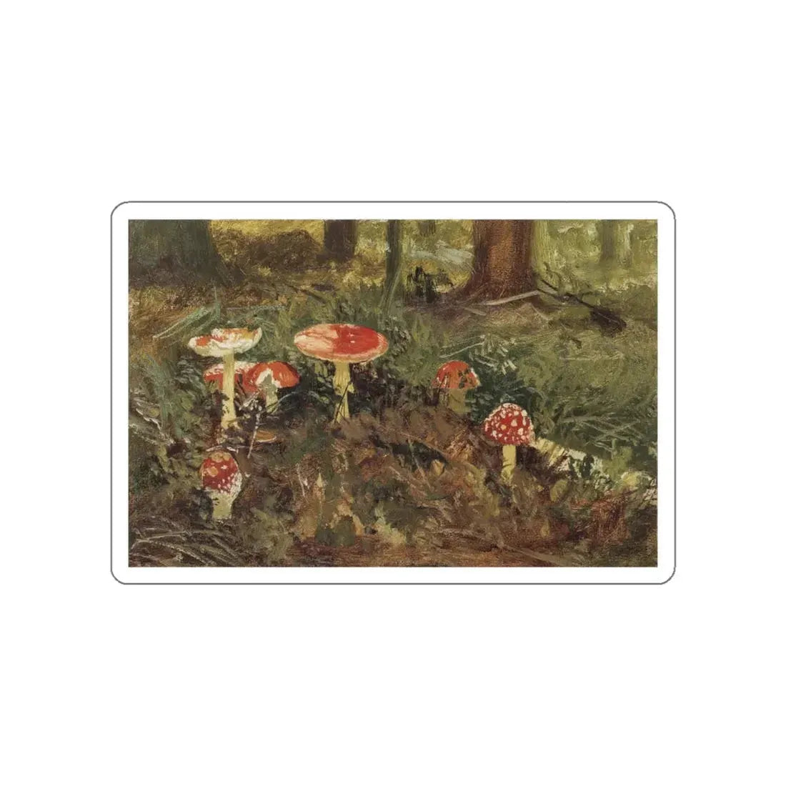 SHISKIN, Ivan Ivanovich - Amanita. Etude (Artwork) STICKER Vinyl Die-Cut Decal White Die-Cut 4 Inch - The Sticker Space