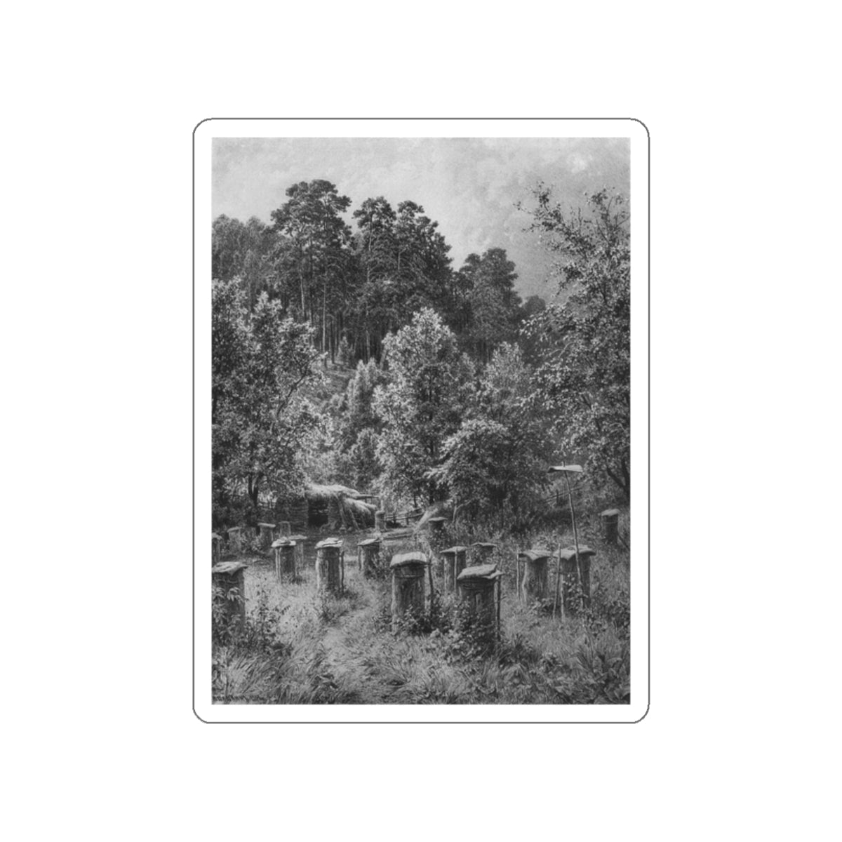 SHISKIN, Ivan Ivanovich - Apiary 1884 (Artwork) STICKER Vinyl Die-Cut Decal-White-The Sticker Space