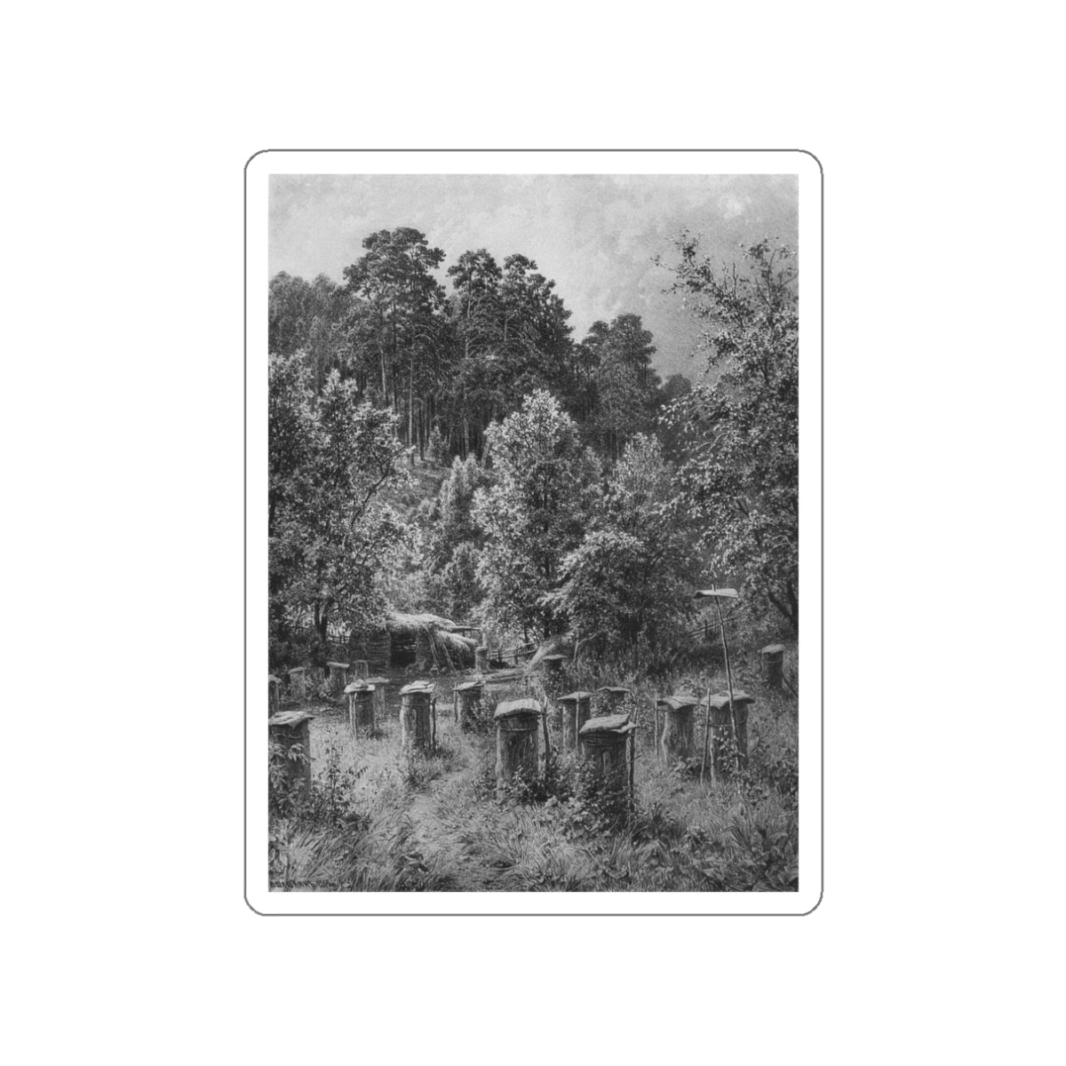 SHISKIN, Ivan Ivanovich - Apiary 1884 (Artwork) STICKER Vinyl Die-Cut Decal-White-The Sticker Space