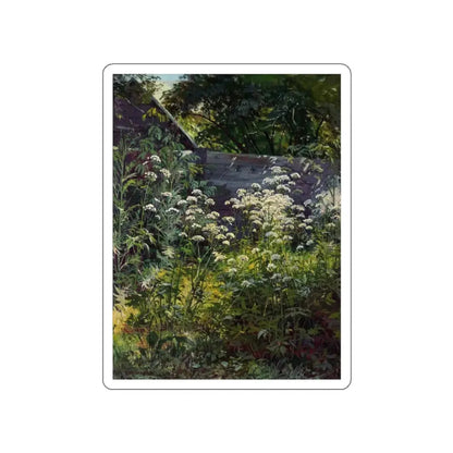SHISKIN, Ivan Ivanovich - Area overgrown garden. Ground-grass 1884-54 (Artwork) STICKER Vinyl Die-Cut Decal White Die-Cut 2 Inch - The Sticker Space