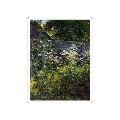 SHISKIN, Ivan Ivanovich - Area overgrown garden. Ground-grass 1884-54 (Artwork) STICKER Vinyl Die-Cut Decal White Die-Cut 3 Inch - The Sticker Space