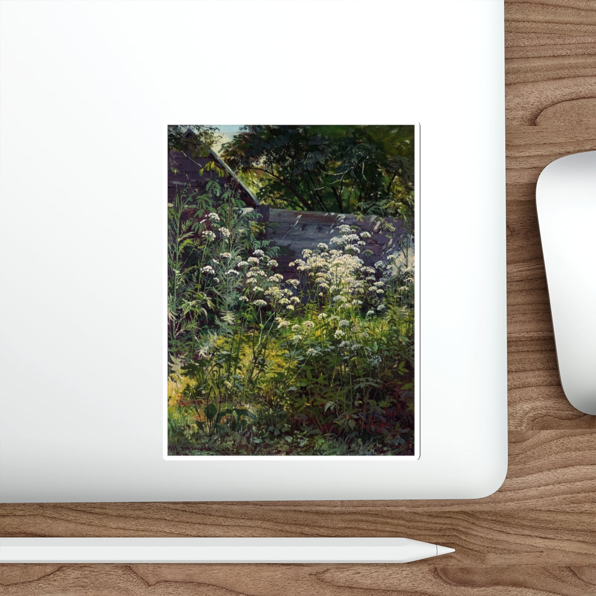 SHISKIN, Ivan Ivanovich - Area overgrown garden. Ground-grass 1884-54 (Artwork) STICKER Vinyl Die-Cut Decal-The Sticker Space