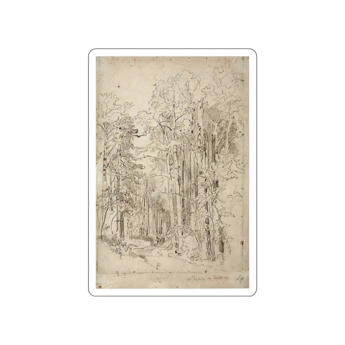 SHISKIN, Ivan Ivanovich - Aspen on the way to Kivach. 1889 (Artwork) STICKER Vinyl Die-Cut Decal White Die-Cut 5 Inch - The Sticker Space