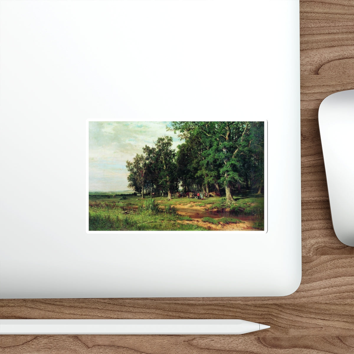 SHISKIN, Ivan Ivanovich - At mowing in an oak grove 1874 (Artwork) STICKER Vinyl Die-Cut Decal-The Sticker Space