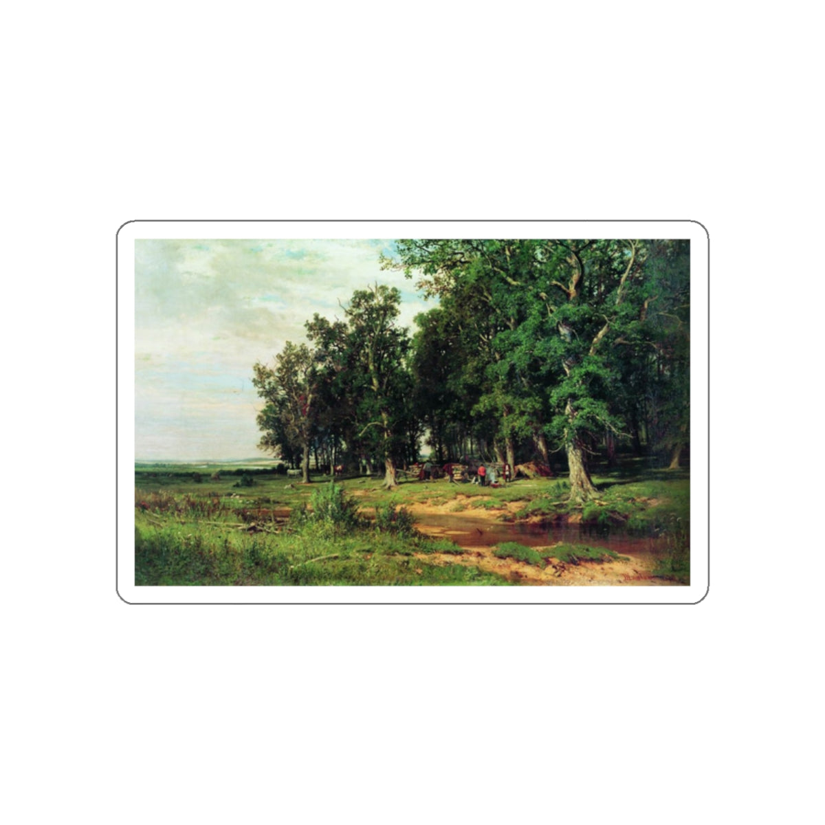 SHISKIN, Ivan Ivanovich - At mowing in an oak grove 1874 (Artwork) STICKER Vinyl Die-Cut Decal-White-The Sticker Space