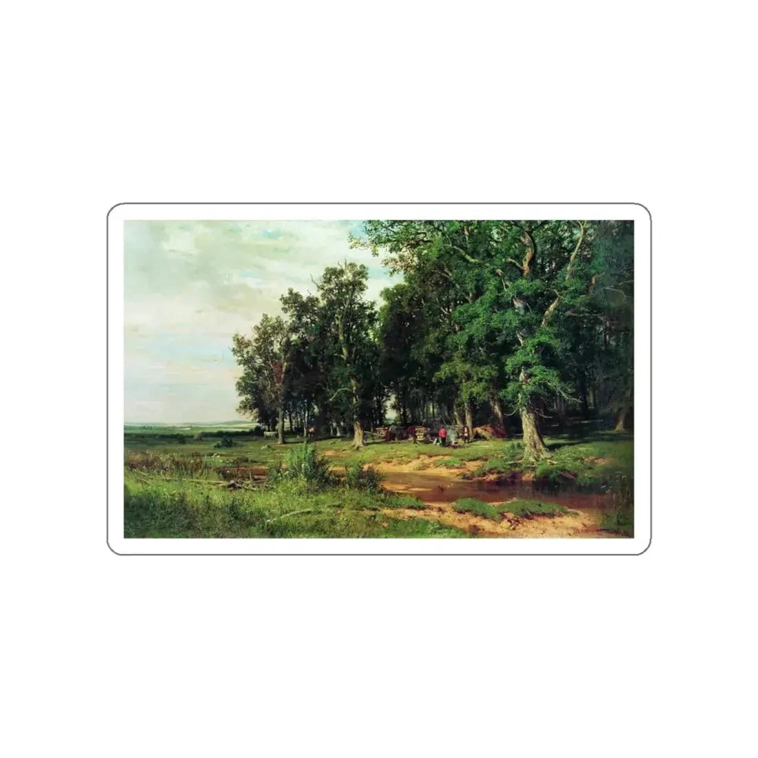 SHISKIN, Ivan Ivanovich - At mowing in an oak grove 1874 (Artwork) STICKER Vinyl Die-Cut Decal White Die-Cut 6 Inch - The Sticker Space