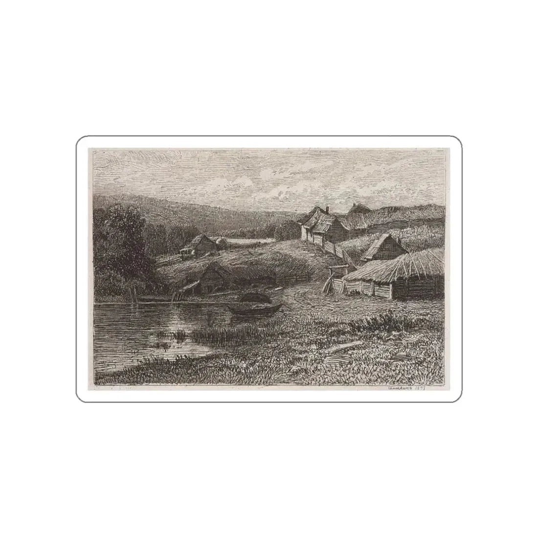 SHISKIN, Ivan Ivanovich - Backyard. 1873 (Artwork) STICKER Vinyl Die-Cut Decal White Die-Cut 3 Inch - The Sticker Space