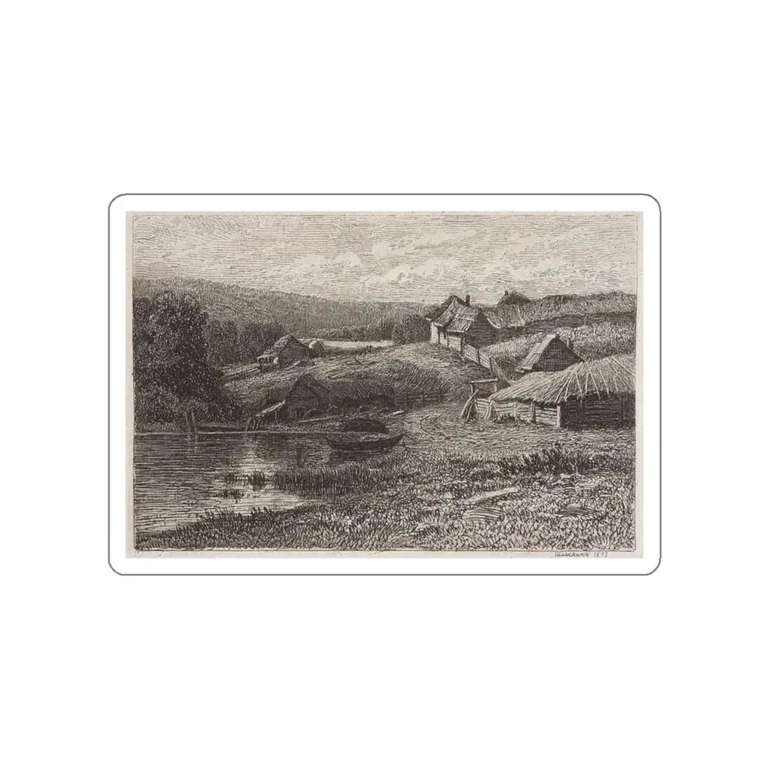 SHISKIN, Ivan Ivanovich - Backyard. 1873 (Artwork) STICKER Vinyl Die-Cut Decal White Die-Cut 5 Inch - The Sticker Space