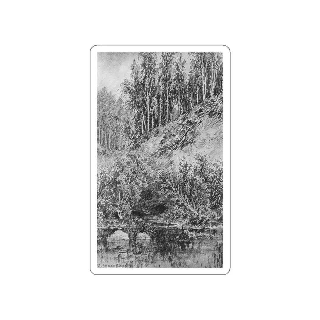 SHISKIN, Ivan Ivanovich - Beach brook (Artwork) STICKER Vinyl Die-Cut Decal White Die-Cut 6 Inch - The Sticker Space